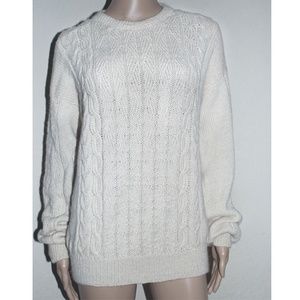 Vintage Nordstrom 100% Alpaca Wool  Ribbed Sweater made in Peru  SZ M